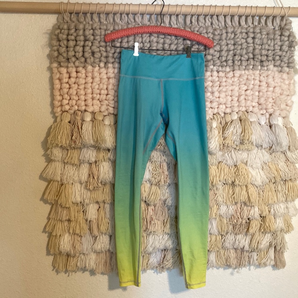 Flexi Lexi yoga leggings dip dye turquoise size small